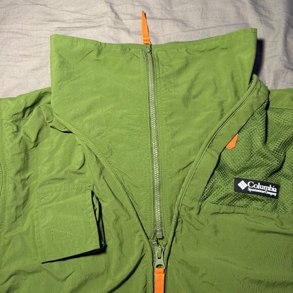COLUMBIA SKEENA RIVER FLEECE JACKET/VEST (GREEN & WHITE) (L) - Picture 4 of 7